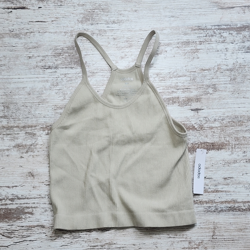 Ododos Ribbed Tank Crop Top Size M/L Nwt